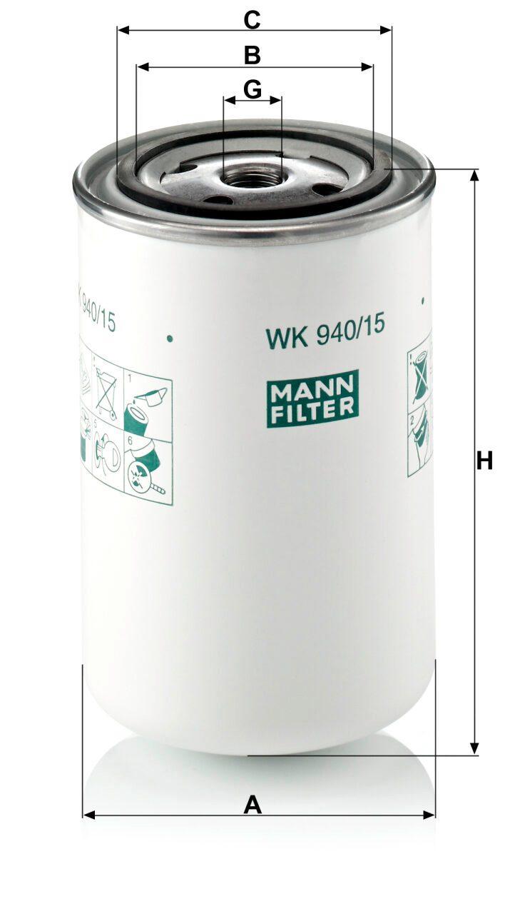 Mann WK 940/15 Fuel Filter WK94015