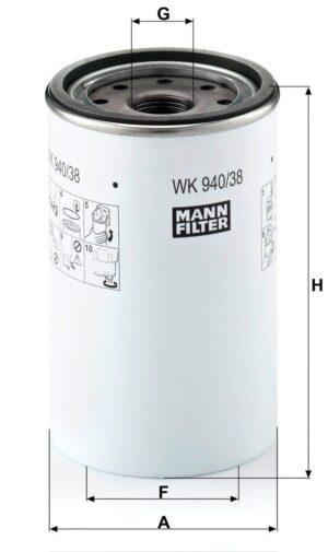 Mann WK 940/38 x Fuel Filter WK94038x