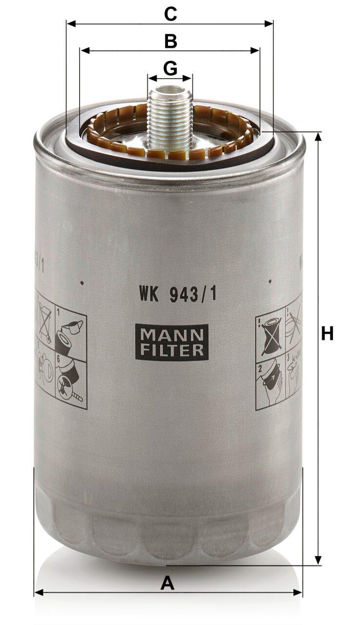Mann WK 943/1 Fuel Filter WK9431