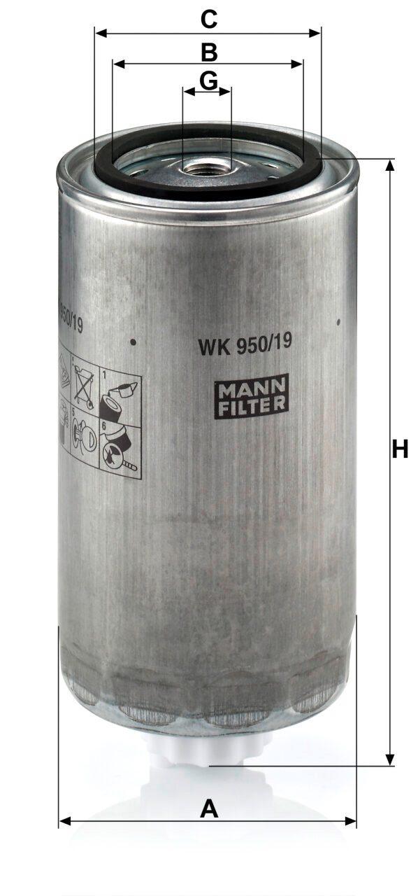 Mann WK 950/19 Fuel Filter WK95019