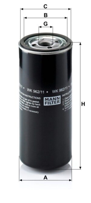 Mann WK 962/11 Fuel Filter WK96211