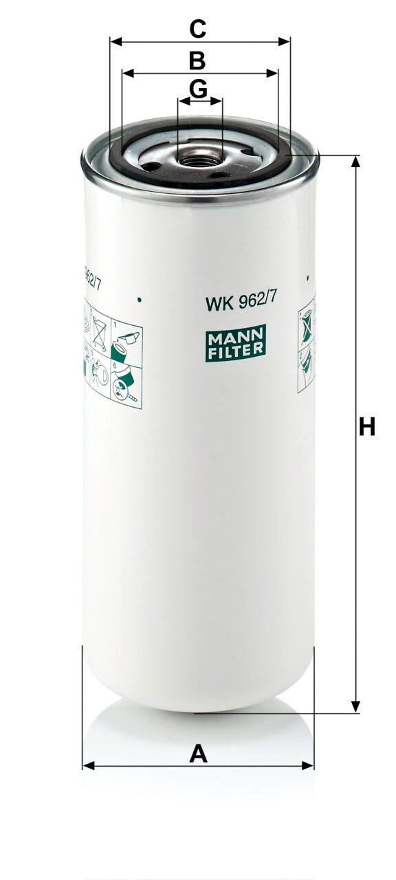Mann WK 962/7 Fuel Filter WK9627