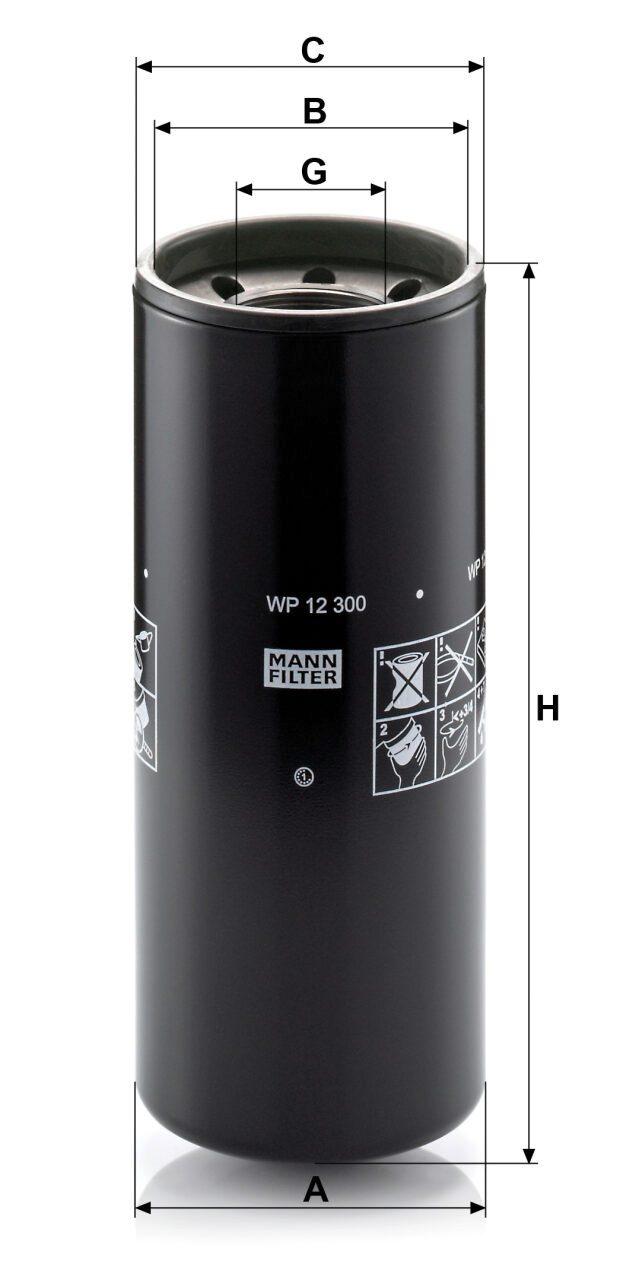 Mann WP 12 300 Oil Filter WP12300