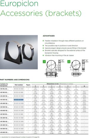 Mann + Hummel EuroPiclon 300 Bracket 201mm 3930040999
