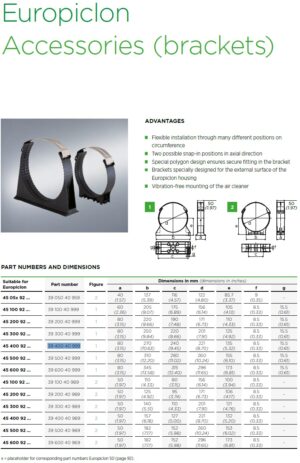 Mann + Hummel EuroPiclon 400 Bracket 221mm 3940040999