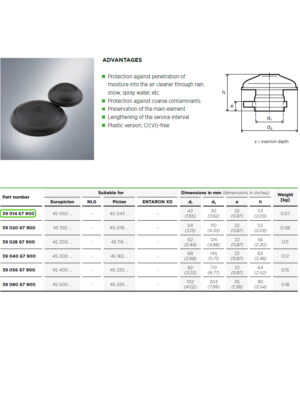 Mann + Hummel Air Filter Housing Rain Cap 3901467900