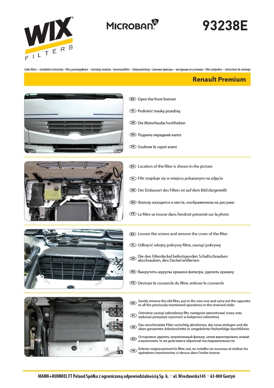 WIX 93238E Cabin Air Filter