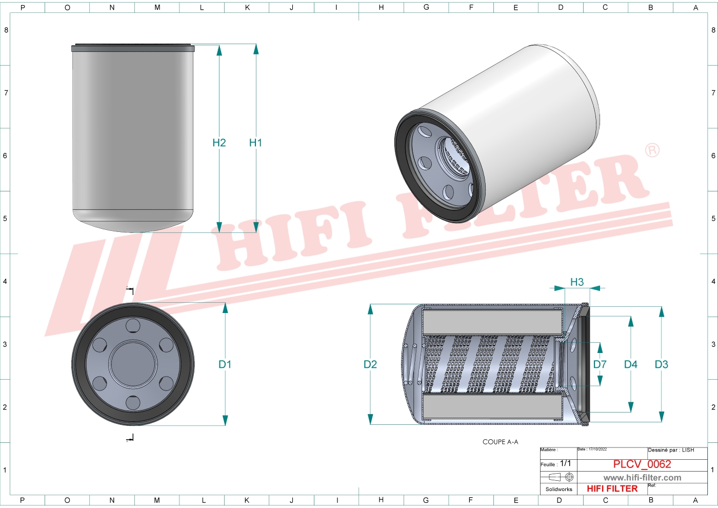 HIFI FILTER SN 40258 Fuel Water Separator Filter