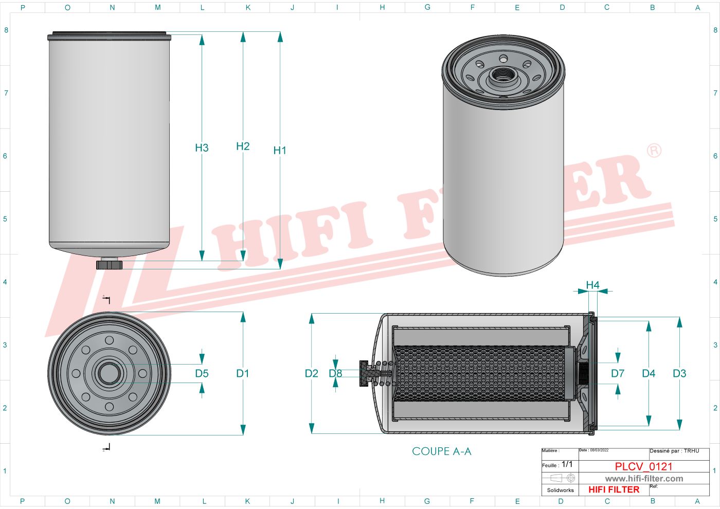 HIFI FILTER SN 40889 Fuel Water Separator Filter