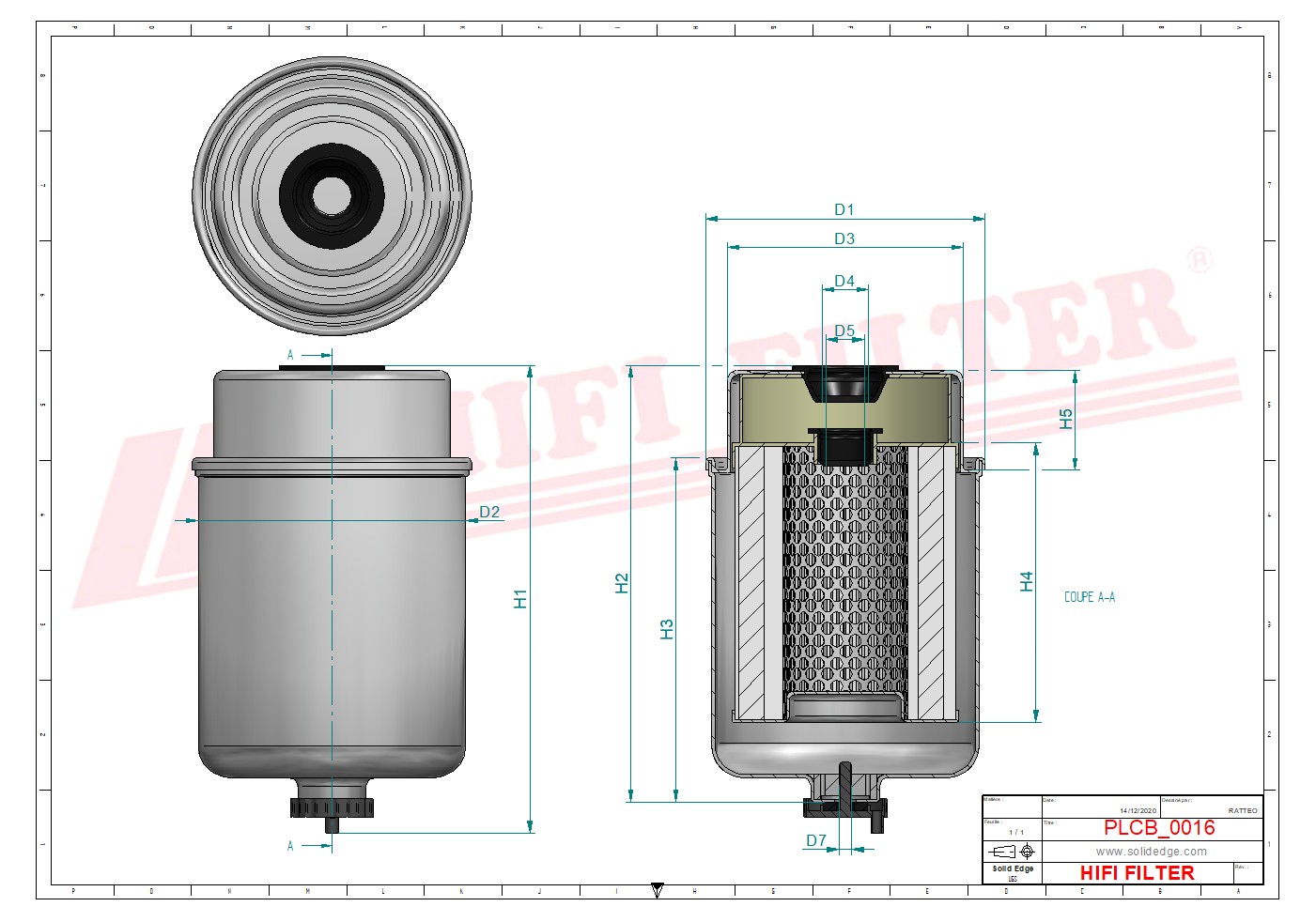 HIFI FILTER SN 70319 Fuel Water Separator Filter