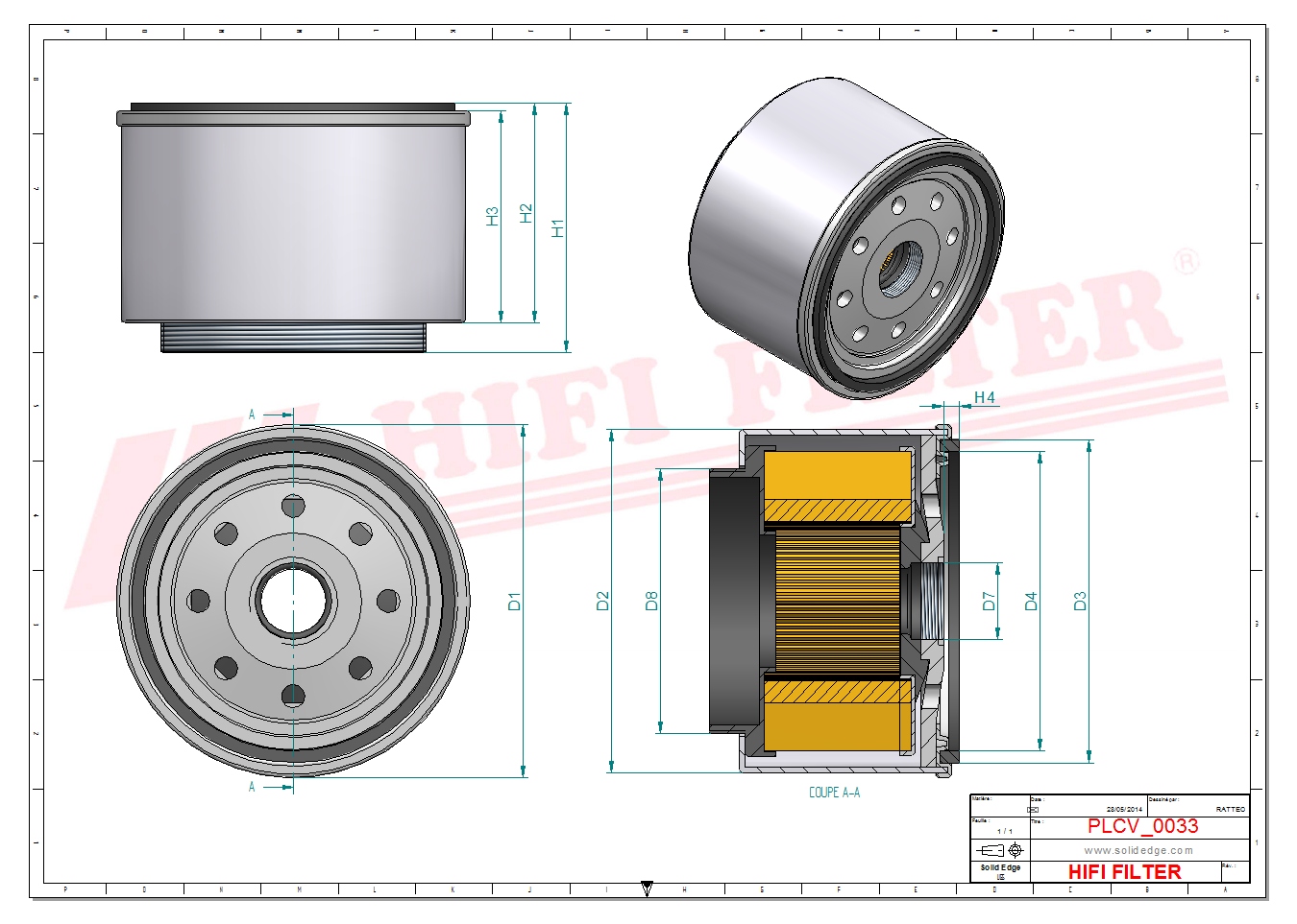 HIFI FILTER SN 901210 Fuel Water Separator Filter